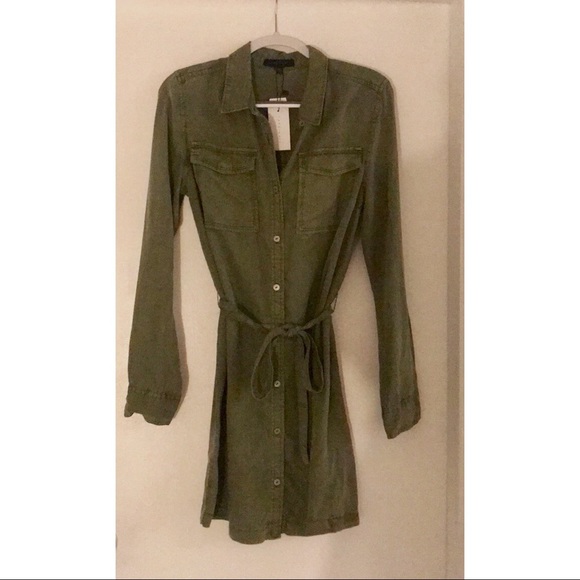 Sanctuary Military Green tencel tie dress S - Picture 3 of 6